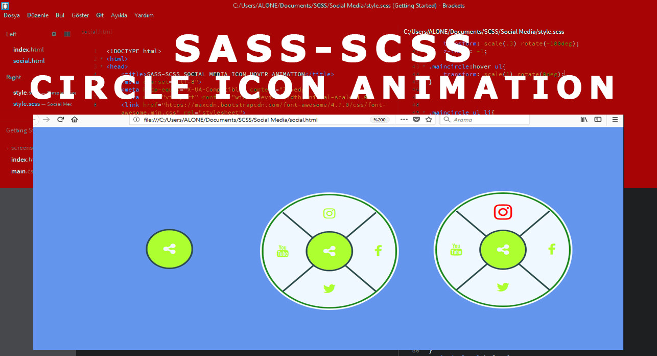 BUILDING SOCIAL MEDIA ICON CIRCLE ANIMATION IN SASS (SCSS) — Steemit