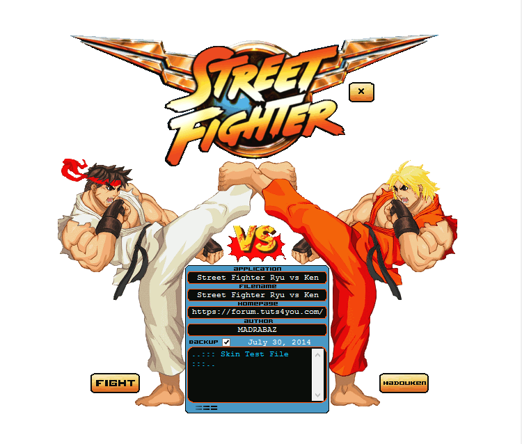 Street Fighter Ryu vs Ken DUP2 Skin - diablo2oo2 Universal Patcher 