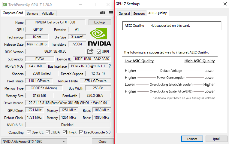 lol regulere Anmeldelse 1080 FTW 2 - Can't see ASIC Quality and GSYNC problem