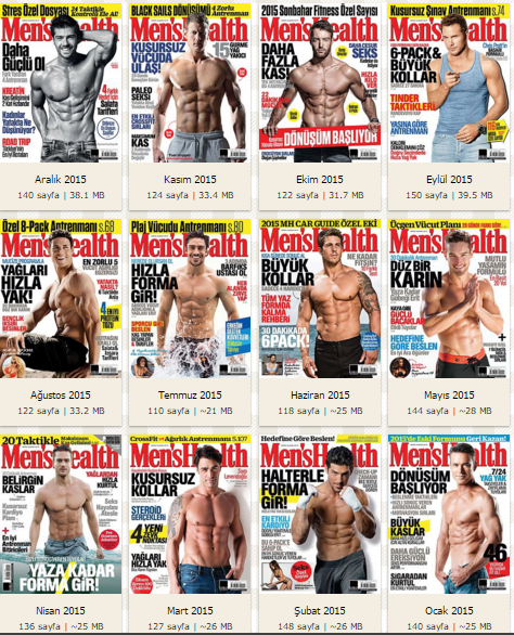 Men’s Health Dergisi Tüm Aylar 2015 Pdf İndir