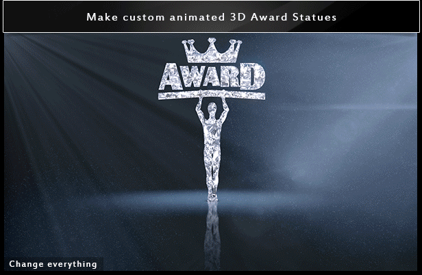 AE模板：：E3D真实三维时尚钻石水晶广告电视颁奖栏目包装LOGO演绎