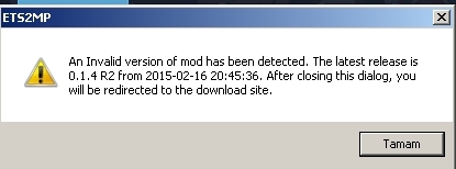 ETS2MP 0.1.4 R2 İnvalid version of mod has been detected Çözüldü!