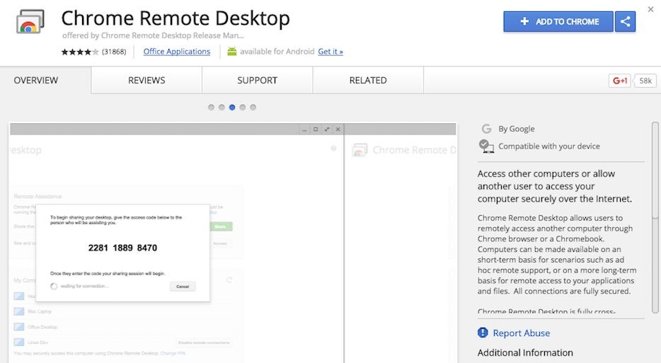 Google Chrome İle Remote Desktop