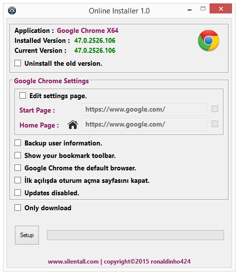 Google Chrome Çevrimiçi Yükleyici 1.0