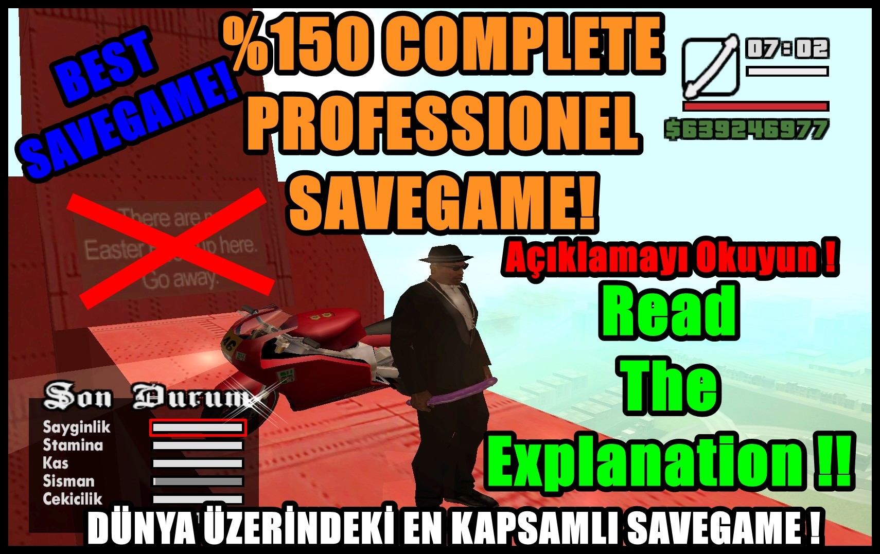 GTA San Andreas Professionel SaveGame (Böylesini Hiç Görmediniz)