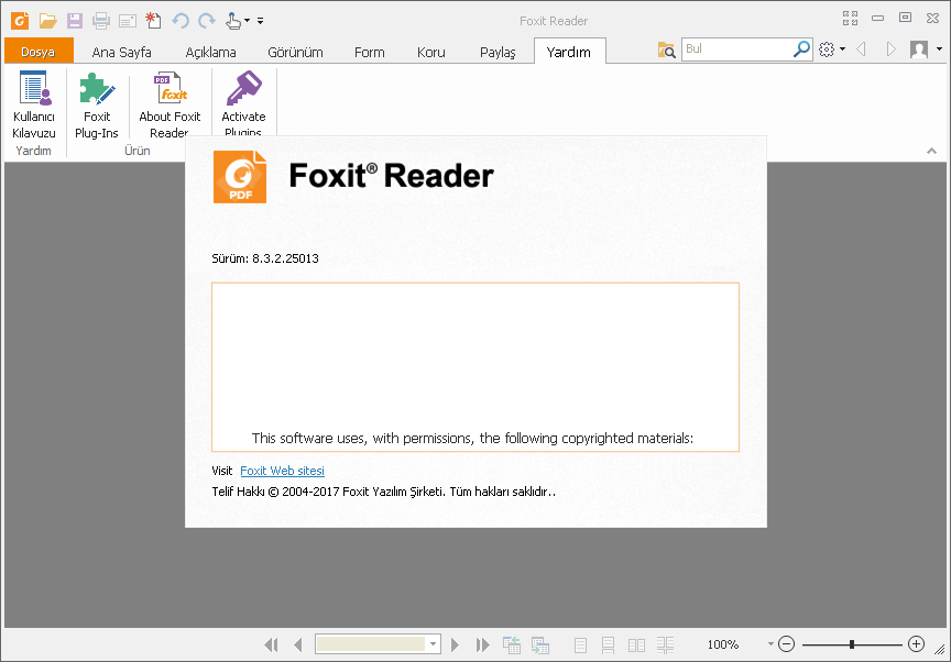 Foxit Reader 8.3.2.25013 Final | Katılımsız