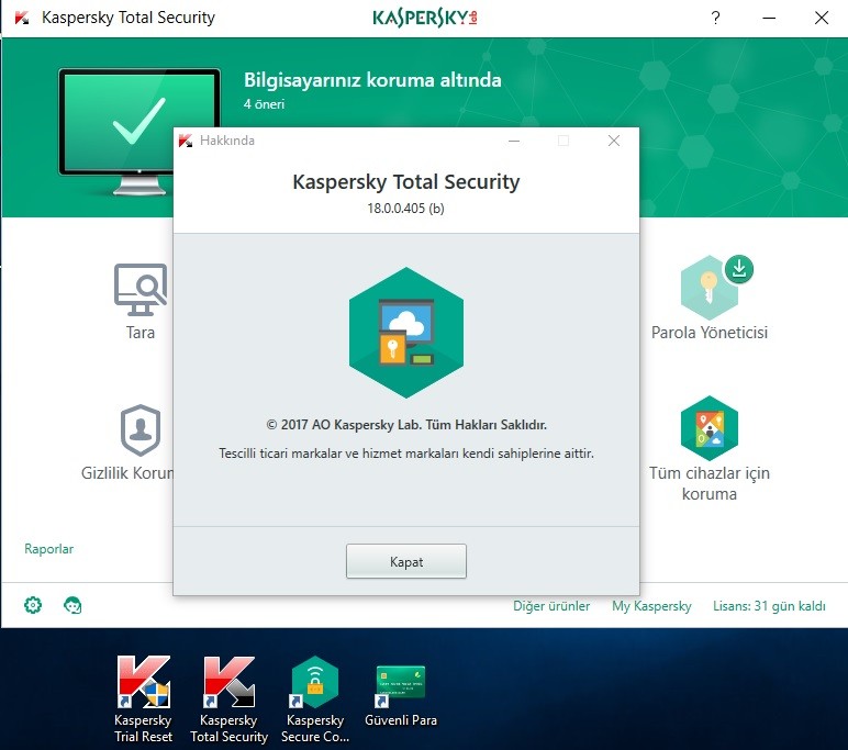 Kaspersky total security. KTS Kaspersky.