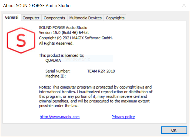 numero de serie sound forge audio studio 10.0