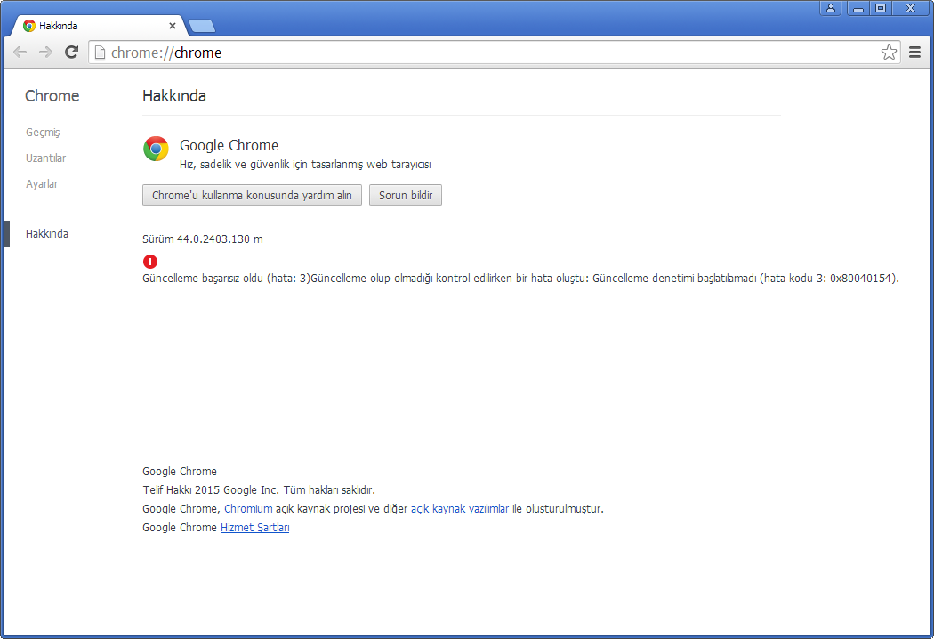 Google Chrome 44.0.2403.130 Final | Katılımsız