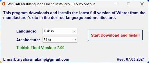 Winrar Multilanguage Online Installer 1.0