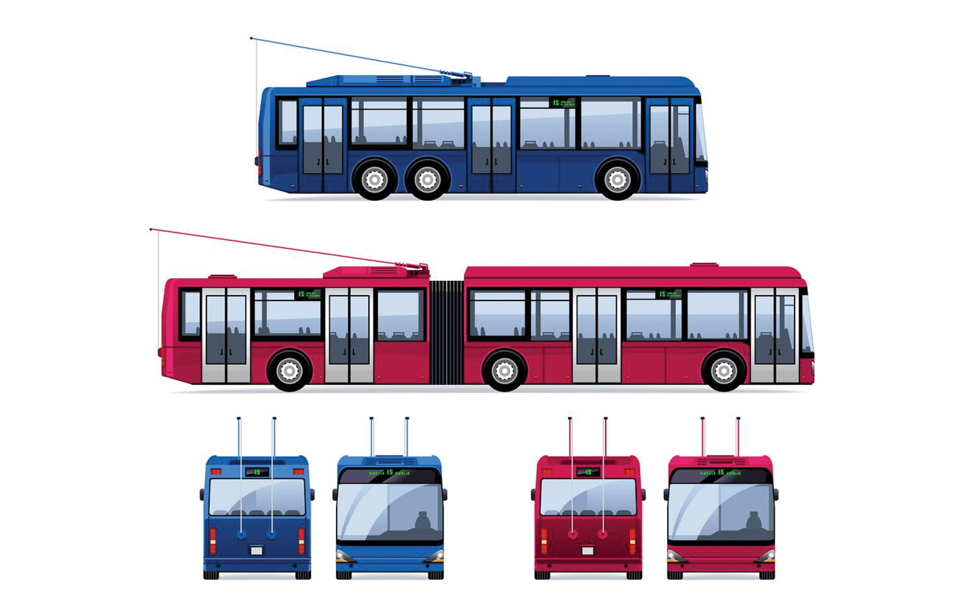 Троллейбус ЗИУ 9 В векторе