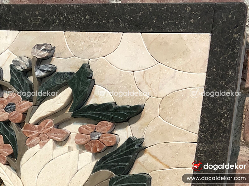  Dekoratif Tablo Taş Mozaik Çiçek 