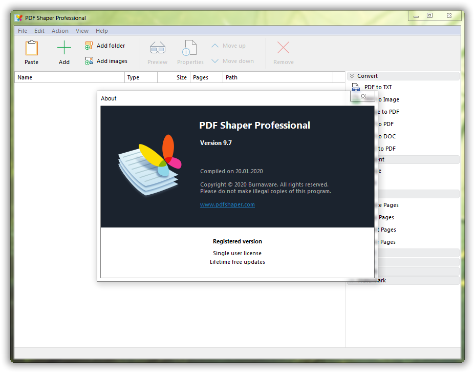 Burnaware PDF Shaper Pro 9.7 | Katılımsız