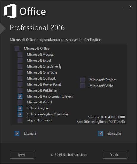 Microsoft Office 2016 Professional Plus VL TR | Şubat 2020