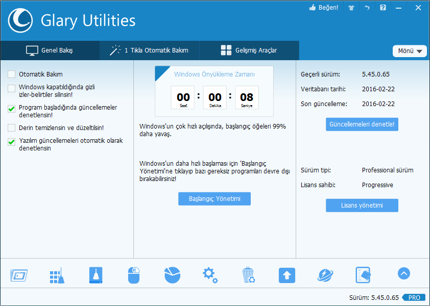 Glary Utilities Pro 5.45.0.65 | Katılımsız