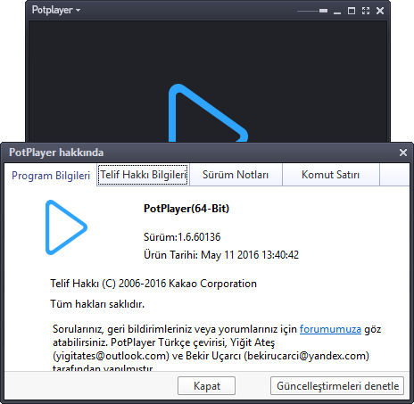 Daum PotPlayer 1.6.62377 Final | OpenCodec | Katılımsız