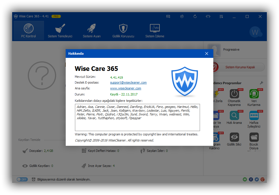 WiseCare365 Pro 4.93 Build 475 | Katılımsız