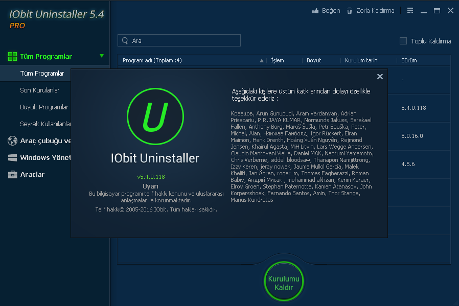 IObit Uninstaller Pro 5.4.0.118 | Katılımsız