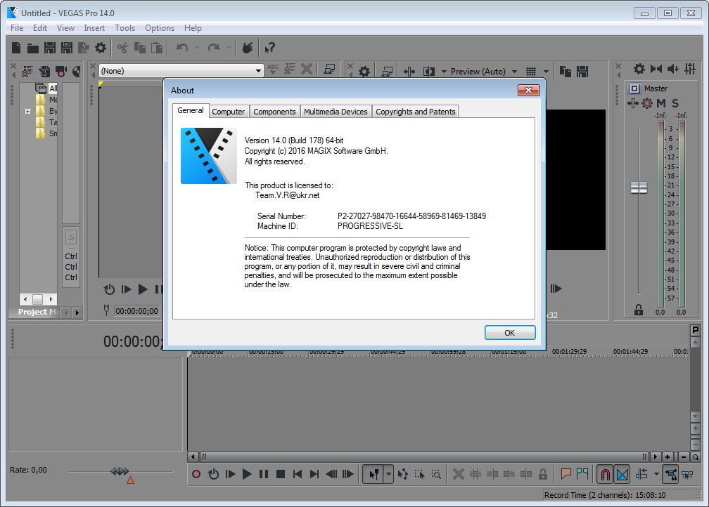 VEGAS Pro 14.0 Build 178 (x64) | Katılımsız