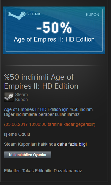 AEO II HD %50 İNDİRİM ÇEKİ