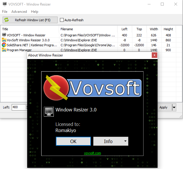 instal the new version for apple VOVSOFT Window Resizer 3.1