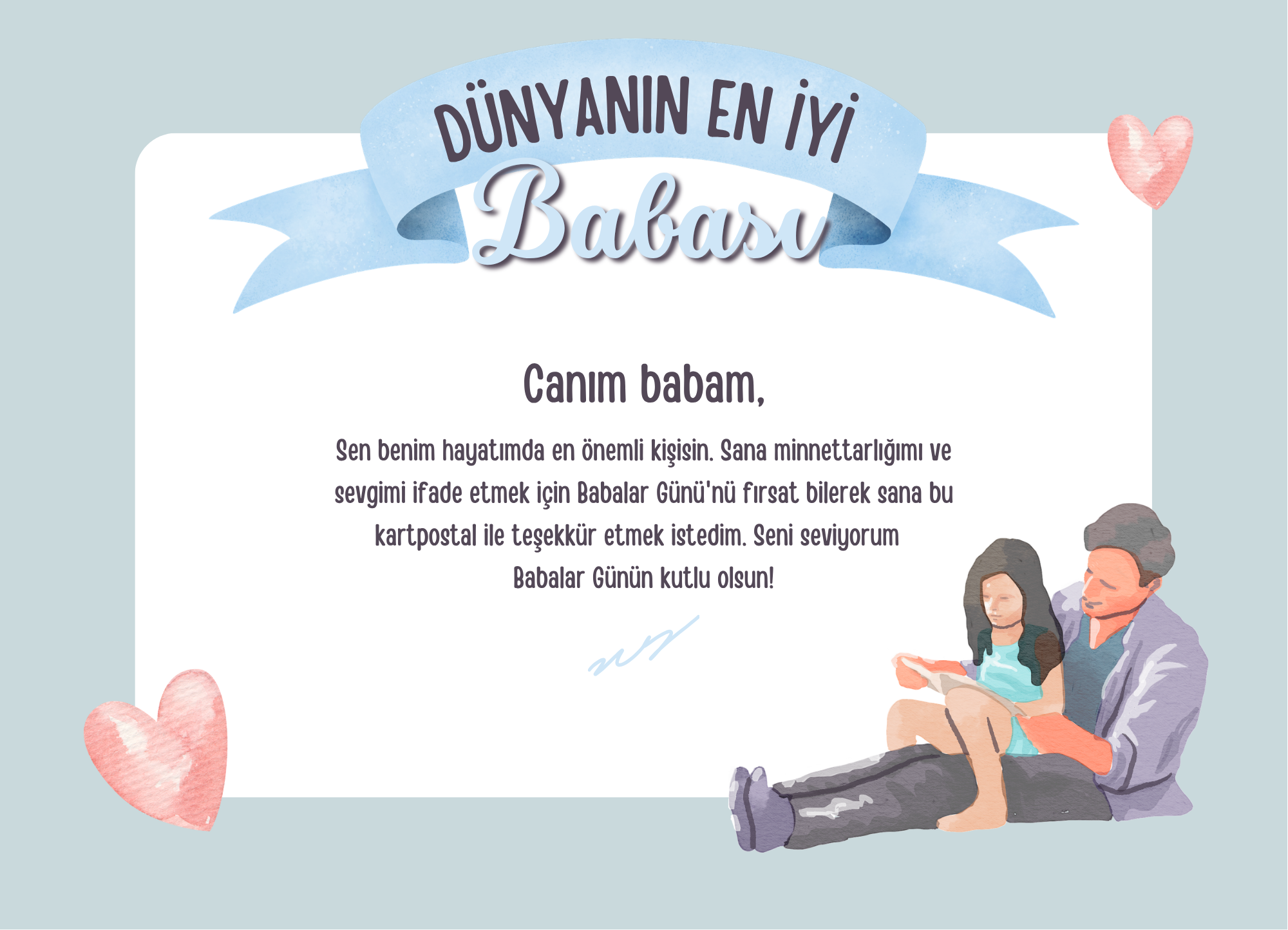 babalar günü kartpostal