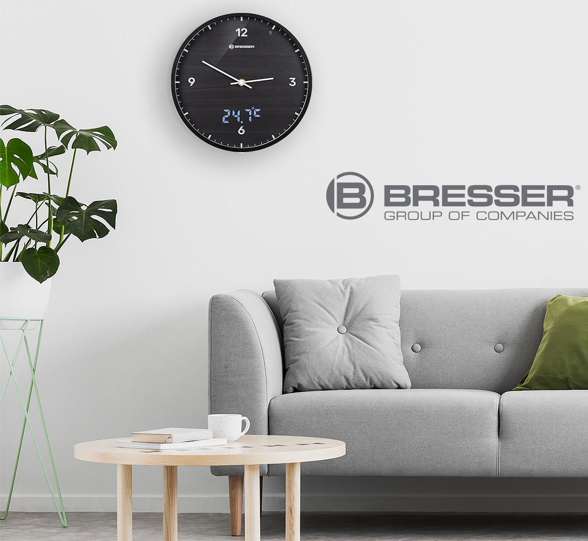 BRESSER MyTime io Sensörlü Sıcaklık ve Nem Ölçümlü Duvar Saati