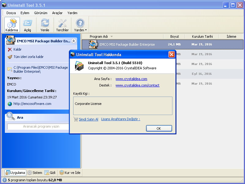 Uninstall Tool 3.5.1 Build 5510 | Katılımsız