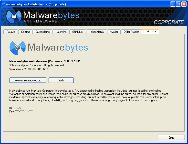 Malwarebytes Anti-Malware Corporate 1.80.1.1011 | Katılımsız