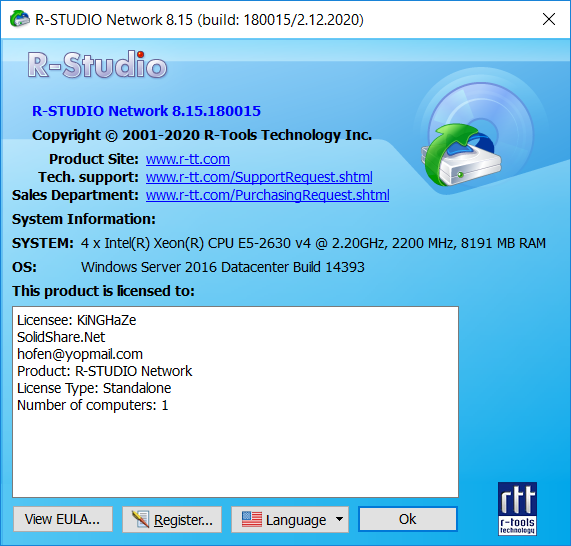 R-Studio Network Edition 8.15 Build 180091 | Katılımsız