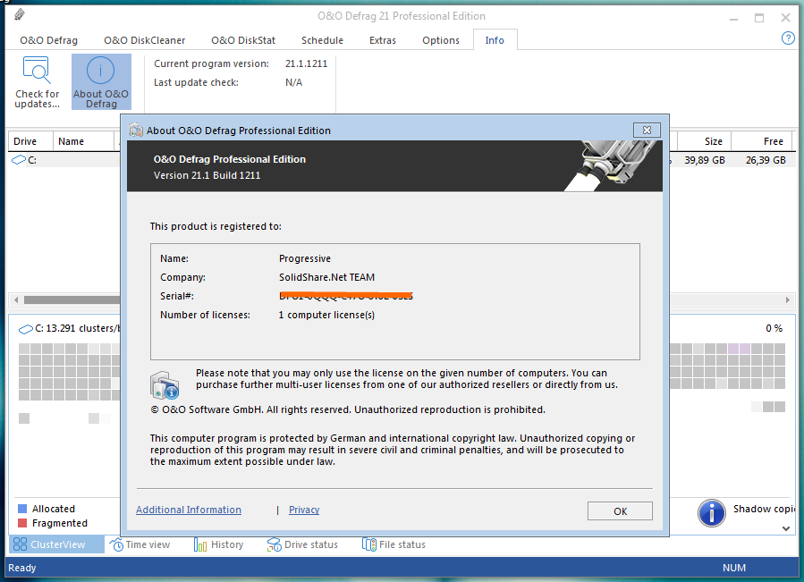 O&O Defrag Professional 21.1 Build 1211 | Katılımsız