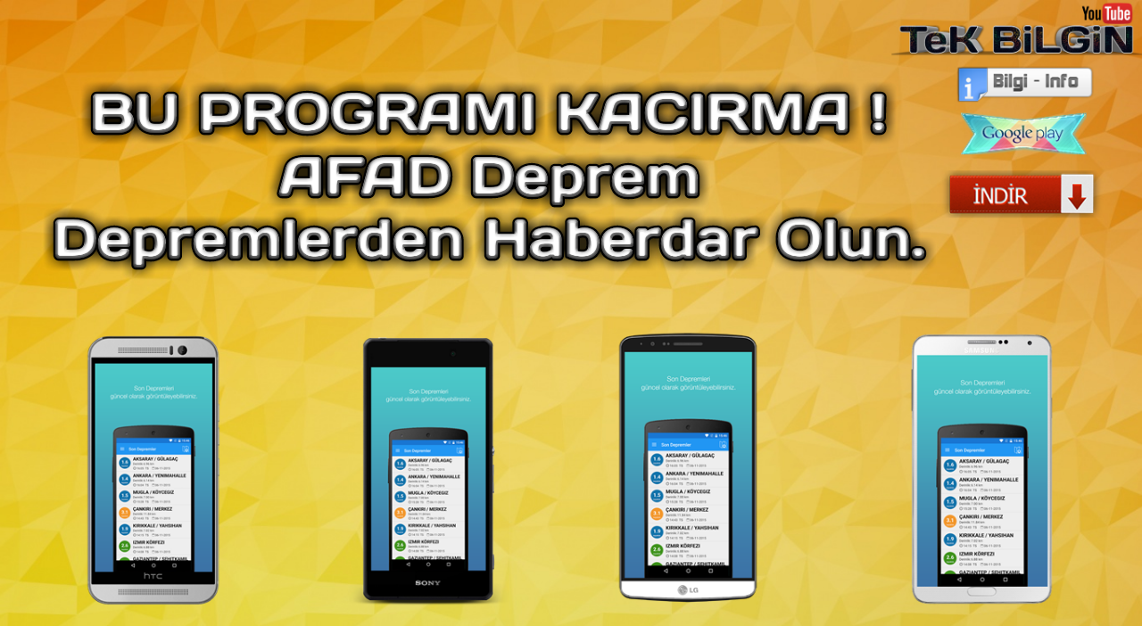 AFAD Deprem - Uygulama Sayesinde Son Depremlerden Haberdar Olun