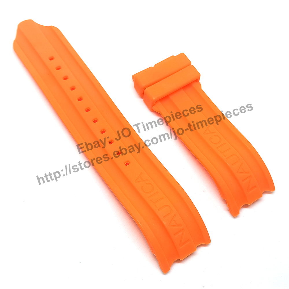 Comp Nautica A14603G , A16642G , A16606G - 22mm Orange Rubber Watch Band Strap