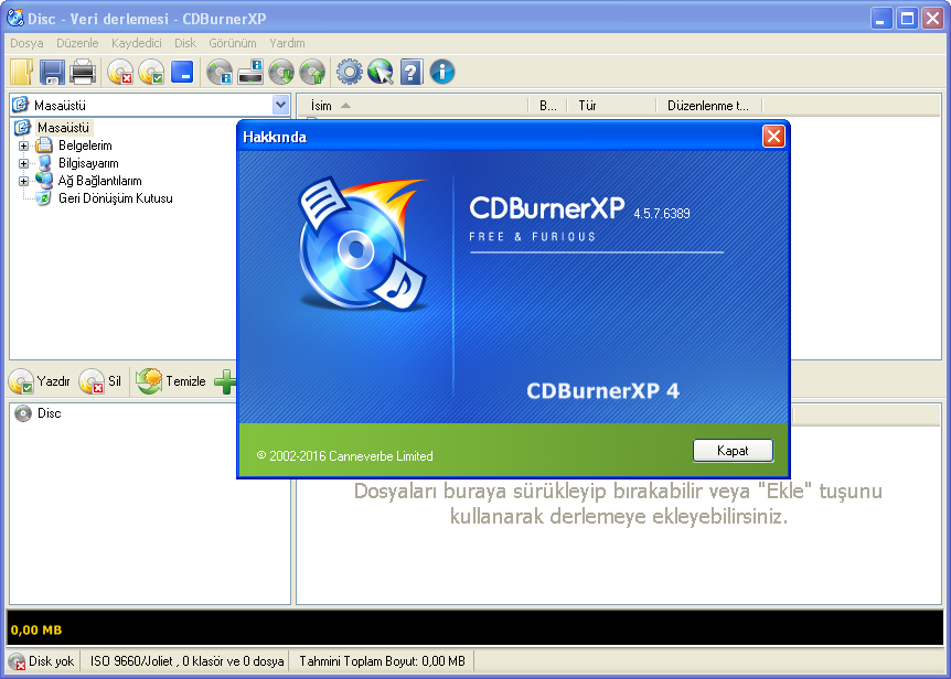 CDBurnerXP 4.5.7.6389 Final | Katılımsız