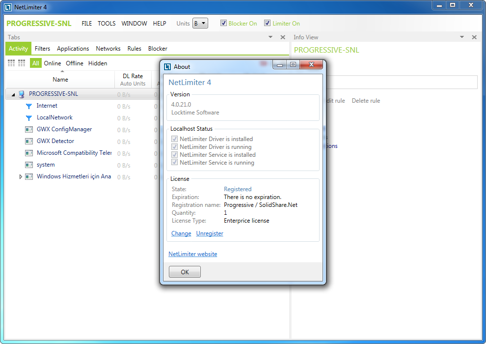 NetLimiter Enterprise 4.0.21 | Katılımsız