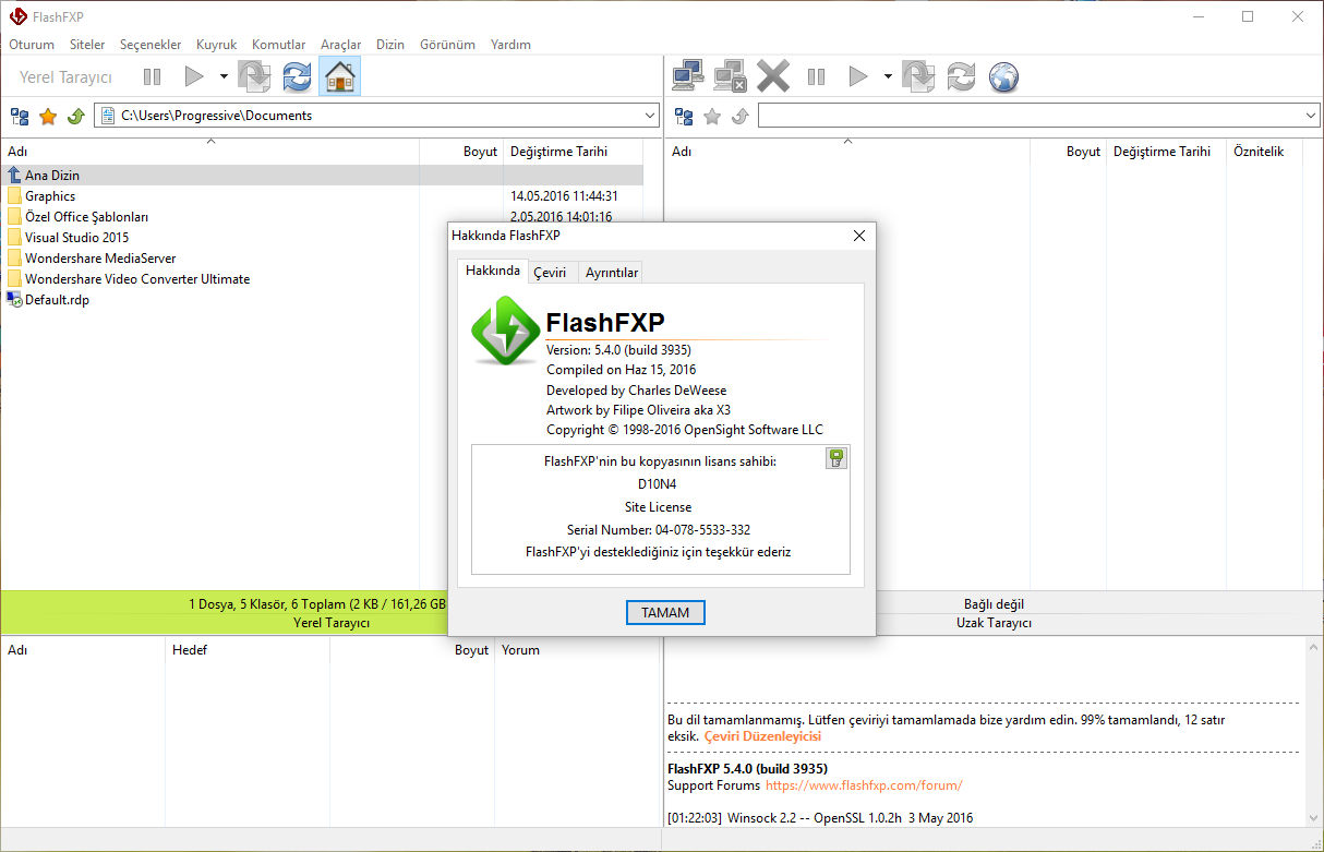 FlashFXP 5.4.0 Build 3935 | Katılımsız