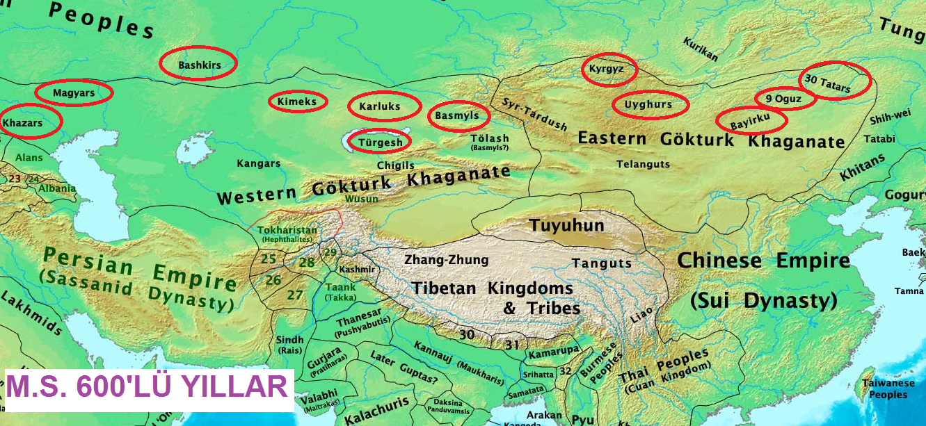 Карта тюргешского каганата