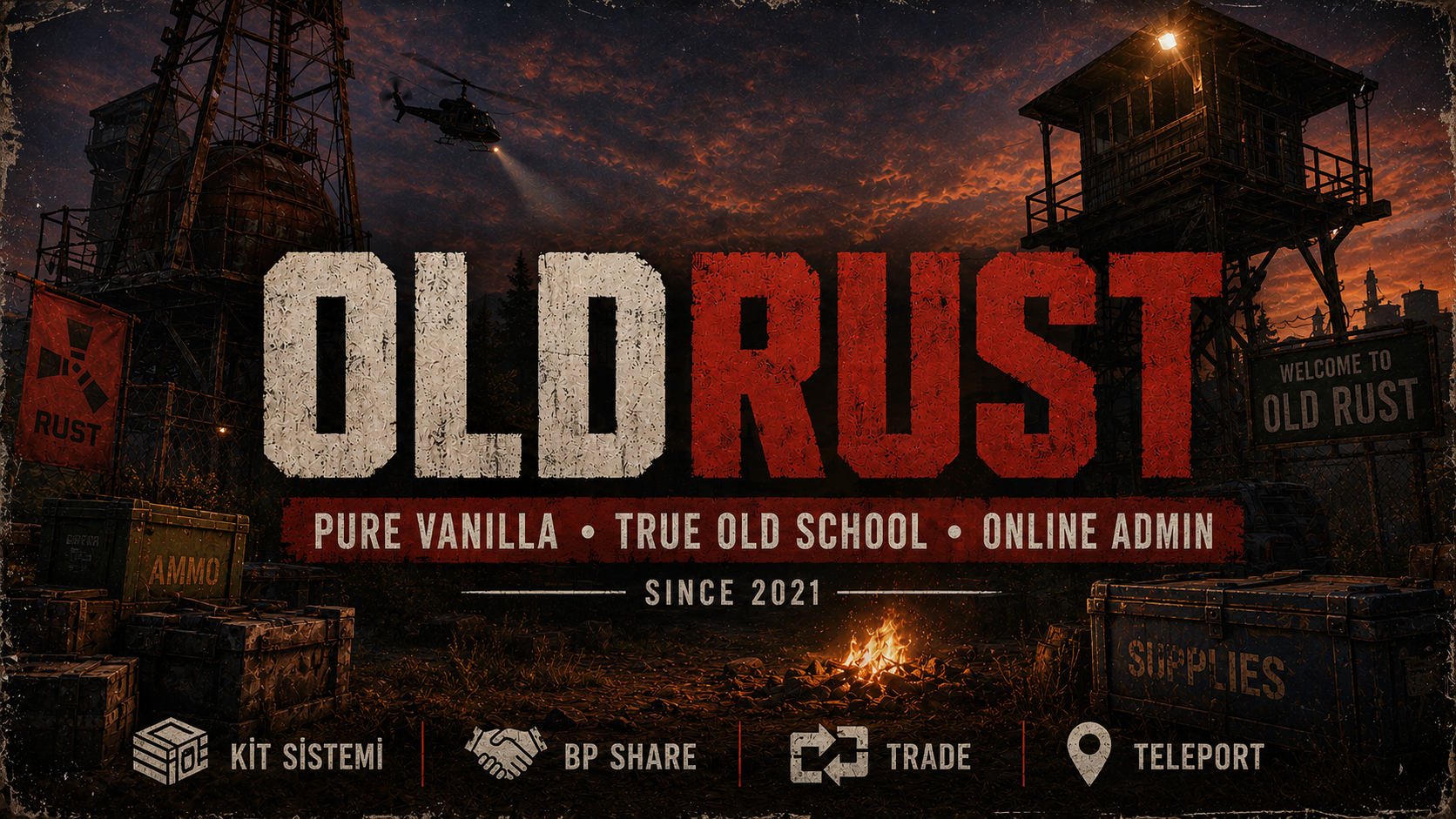 Баннер сервера [TR/EU] OLD 3X TEST SERVER | gg/oldrust
