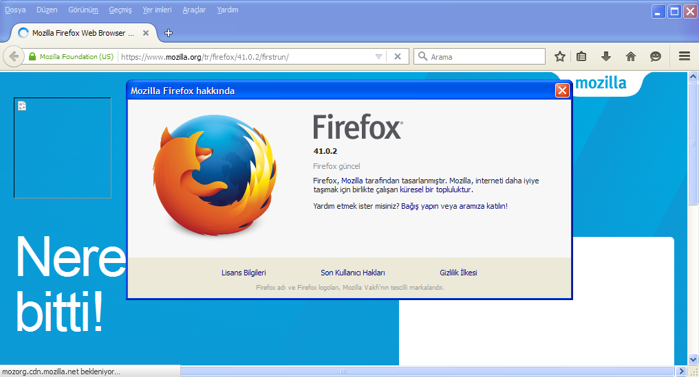 Mozilla Firefox 41.0.2 Final TR | Katılımsız