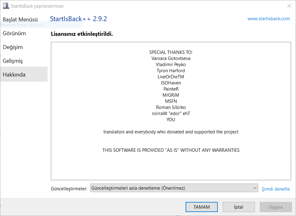 StartIsBack++ 3.6.11 download the last version for windows