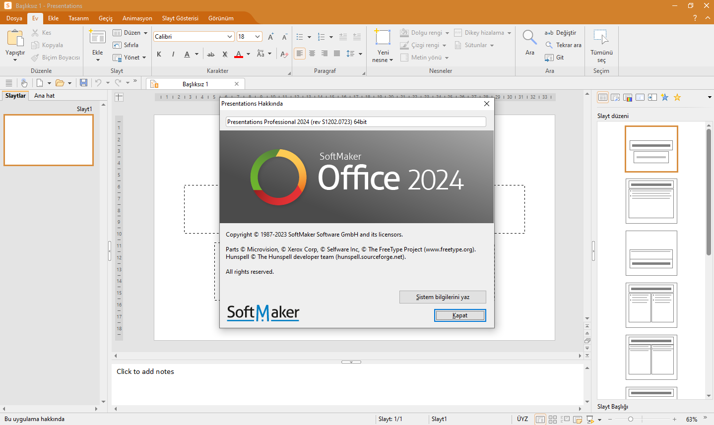 SoftMaker Office Professional 2024 Rev S1202.0723 | (x64) | Katılımsız