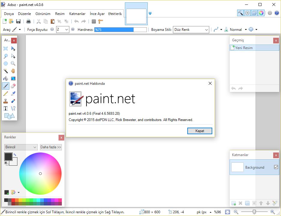 Paint.NET 4.0.6 Final TR | Katılımsız