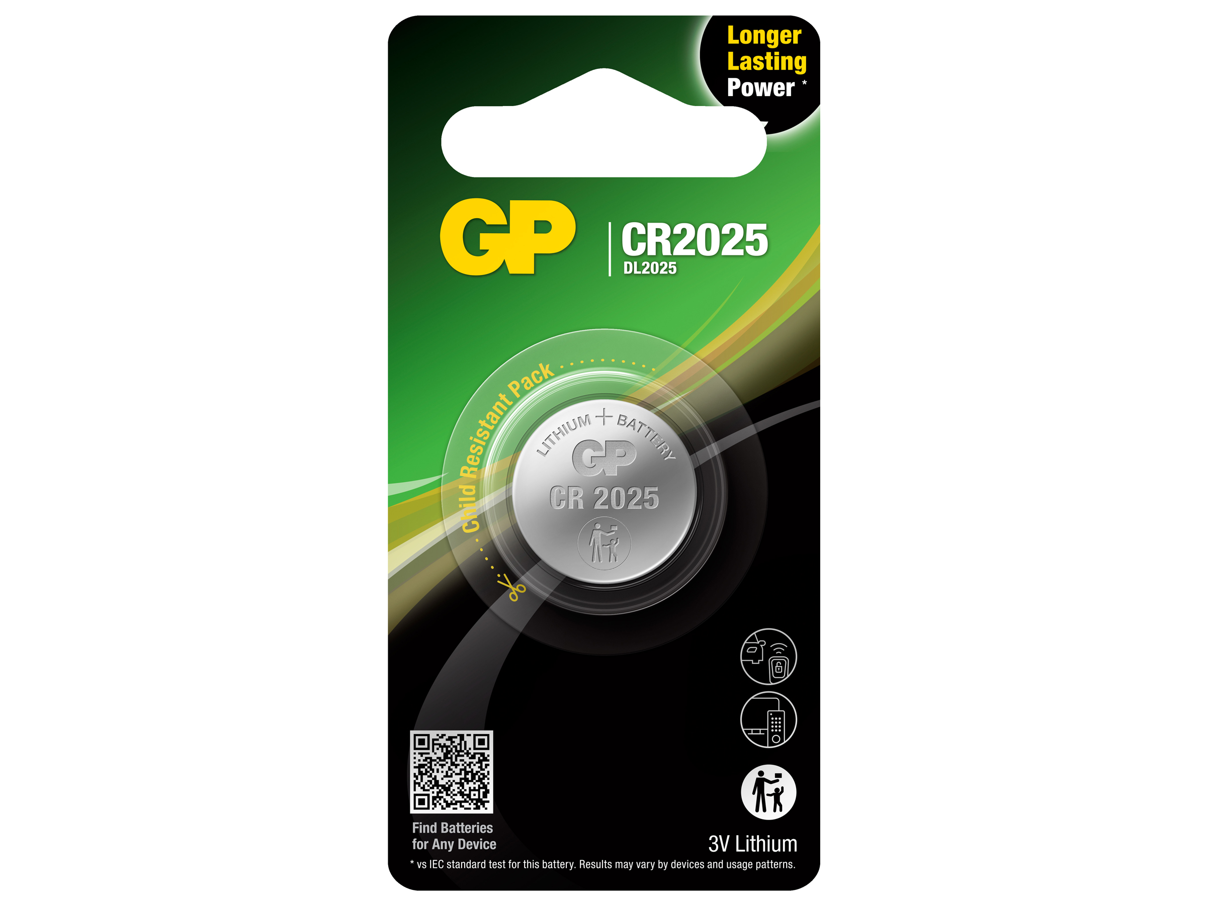 GP Batteries CR2025 2025 Boy Lityum Düğme Pil 3 Volt Tekli Kart