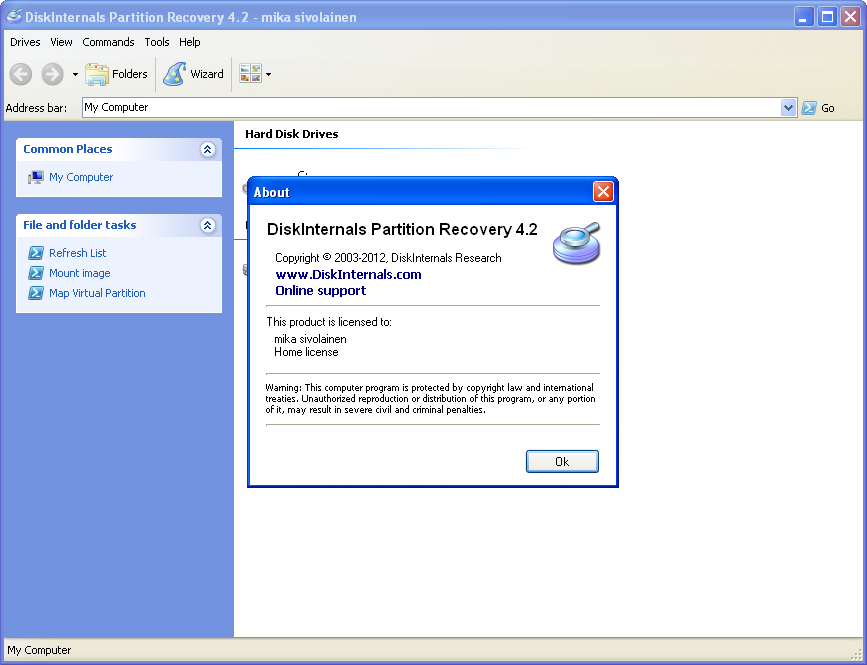 disk internal partition recovery 42 serial key