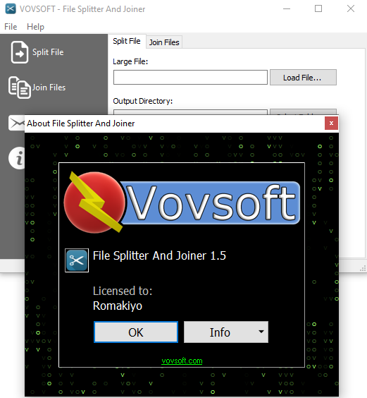 VovSoft File Splitter and Joiner 1.5 | Katılımsız