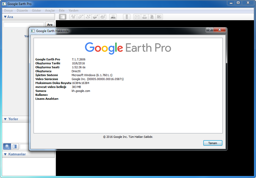 Google Earth Pro 7.1.7.2606 | Katılımsız