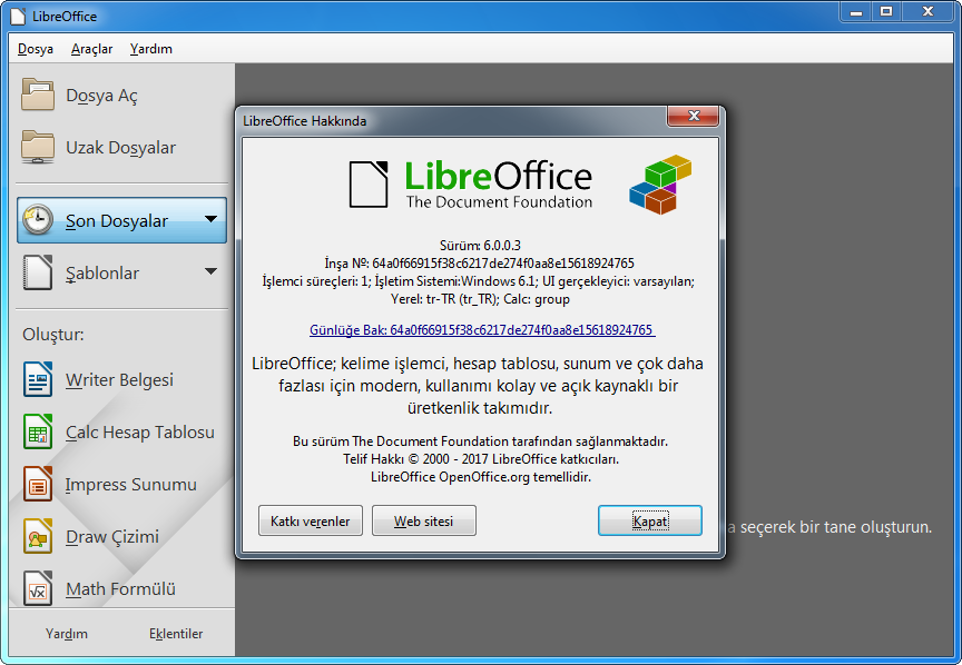 LibreOffice 6.0.0.3 Final | Katılımsız