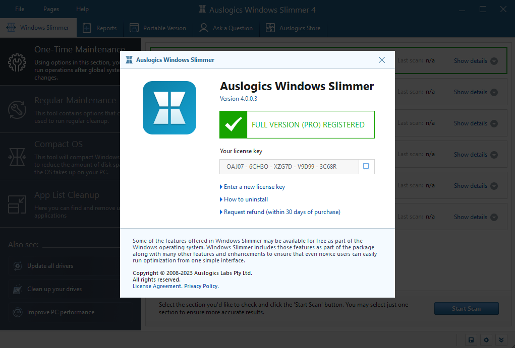 Auslogics Windows Slimmer Pro 4.0.0.4 for windows instal free