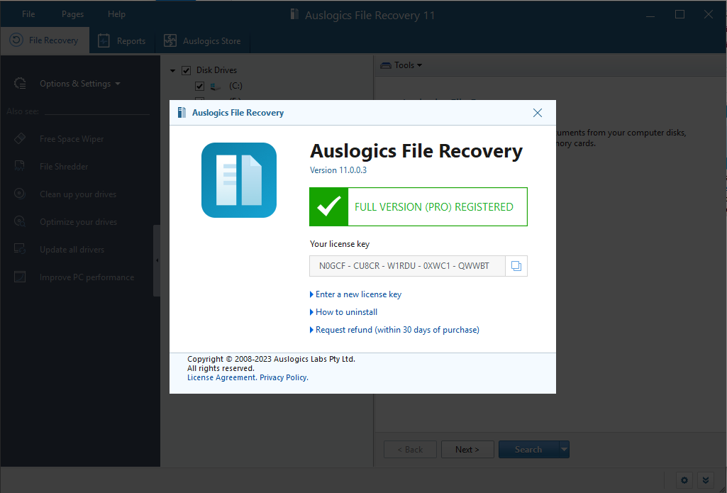 Auslogics File Recovery Pro 11.0.0.5 for windows instal free