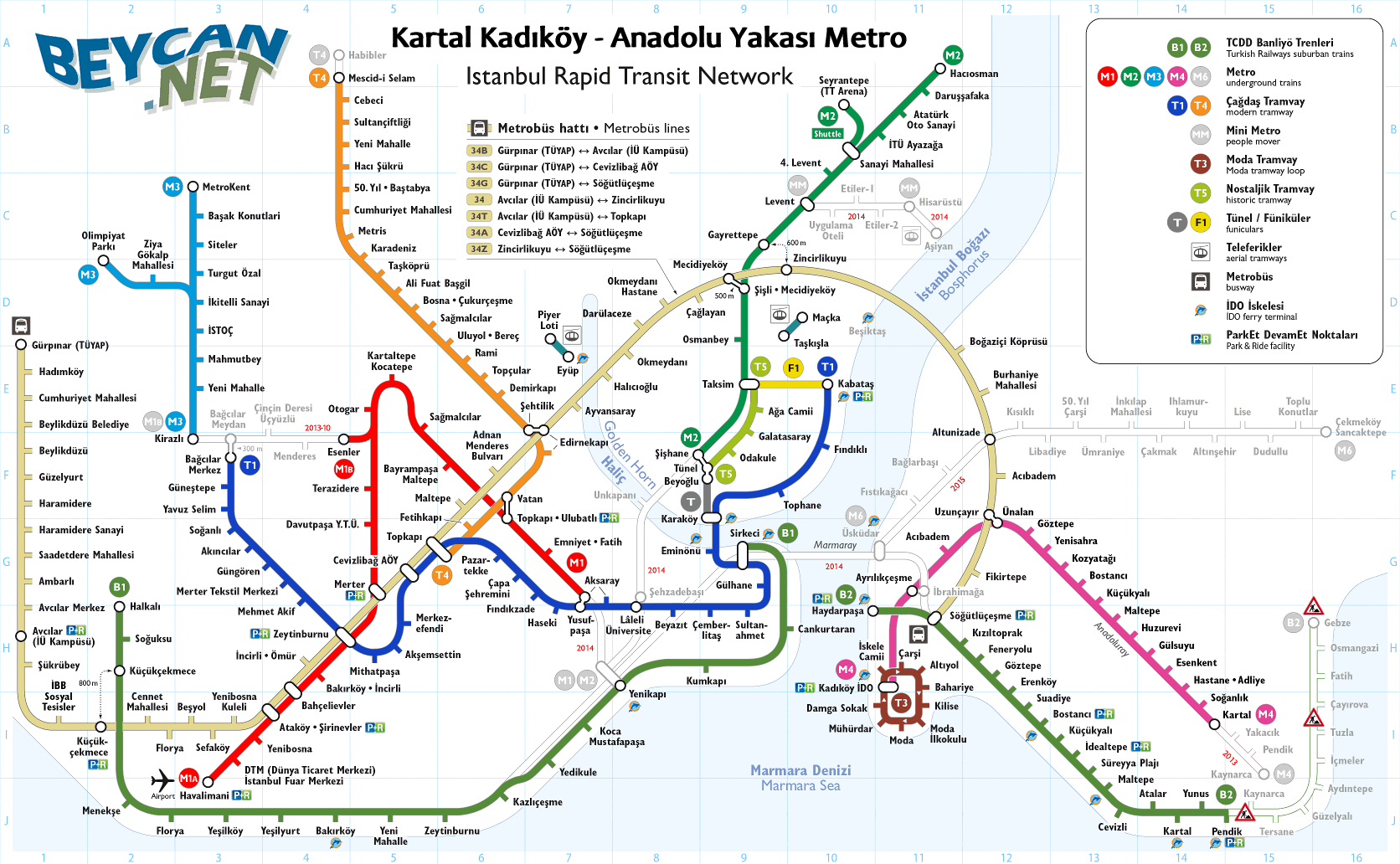 Схема турецкого метро